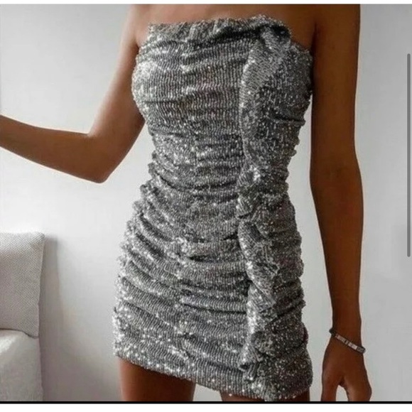 Zara silver mini dress med special edition - Picture 2 of 2